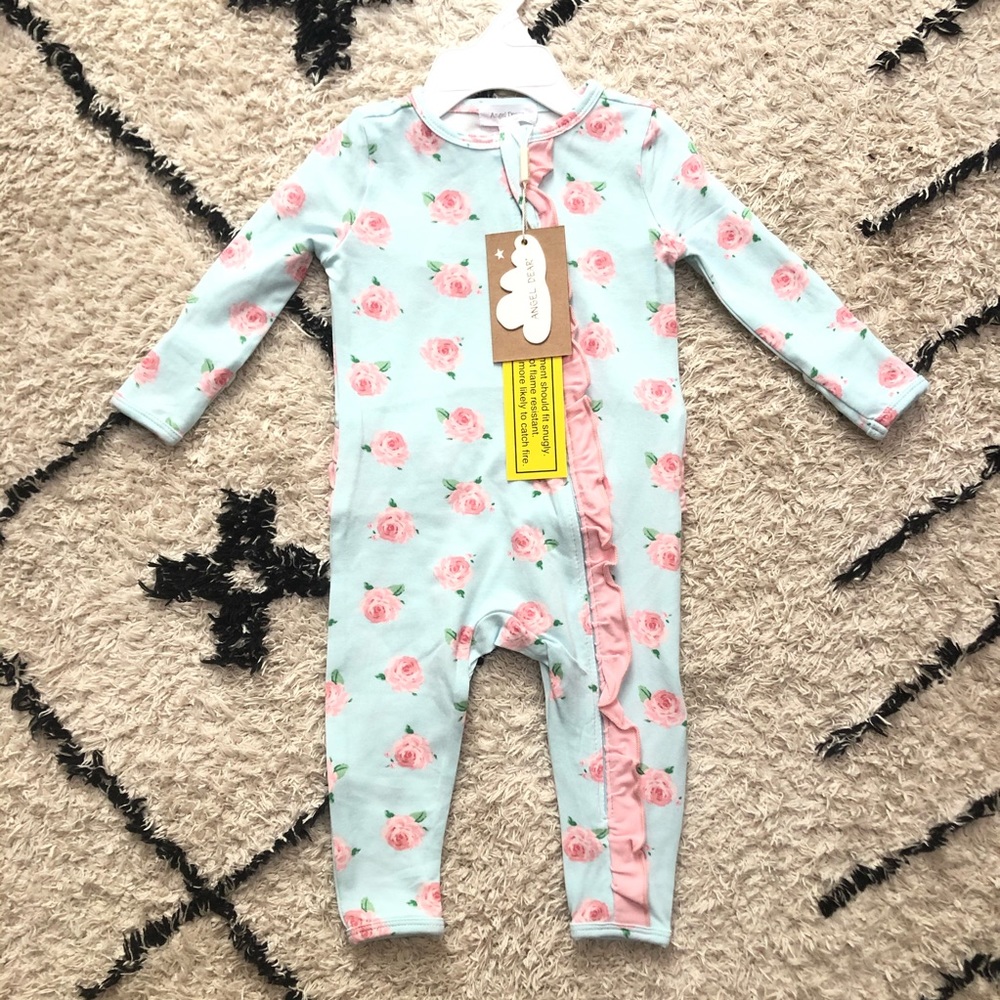 Angel Dear Ruffled Front Zippered Romper